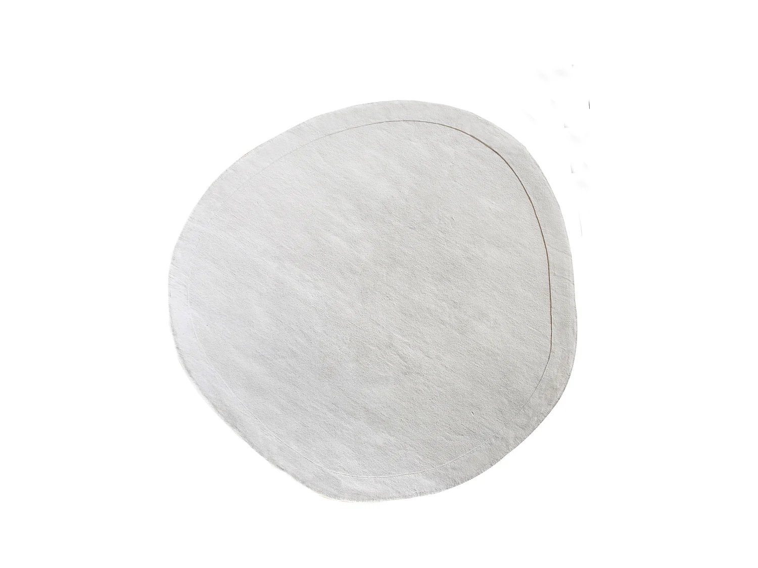 Alfombra redonda orgánica 100% lana hecha a mano - 200 x 200 cm - 2200g/m2 - Crema - WILLOW