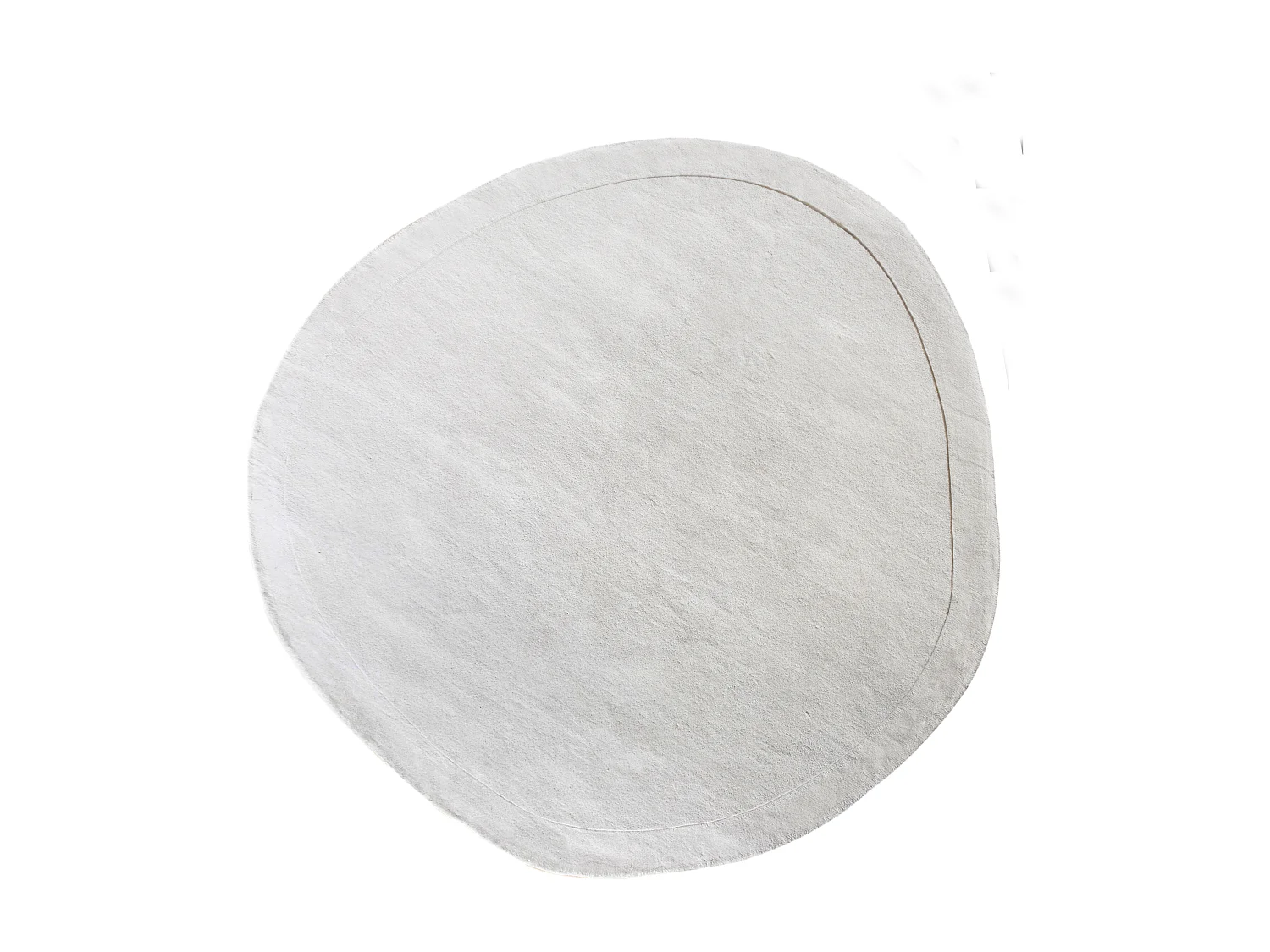 Tapis organique rond 100% laine fait à la main - 200 x 200 cm - 2200g/m2 - Crème - WILLOW