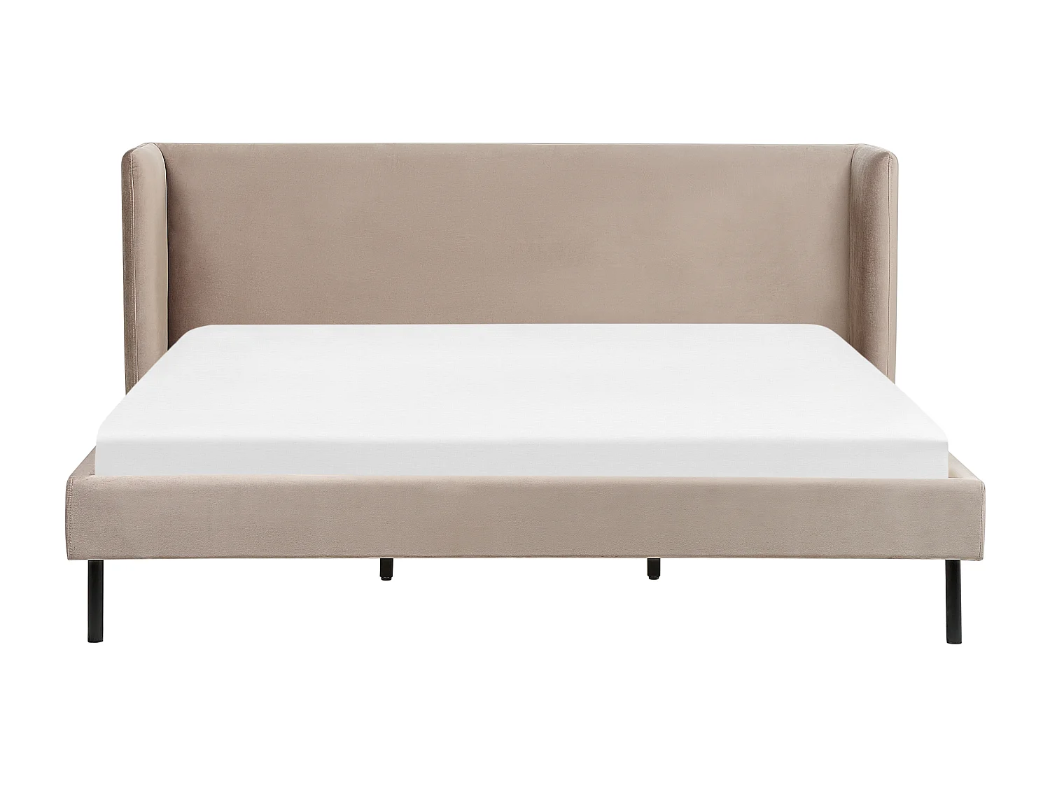 Lit avec sommier Velours ARETTE 180 x 200 cm Taupe