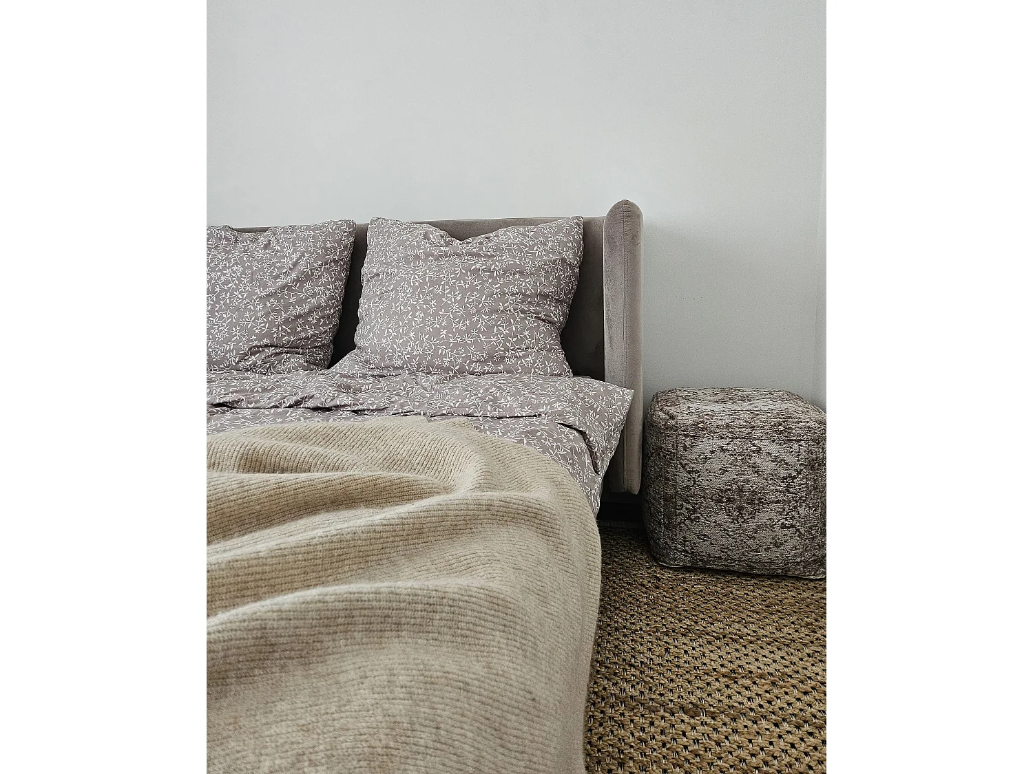 Bed Fluweel ARETTE 180 x 200 cm Taupe