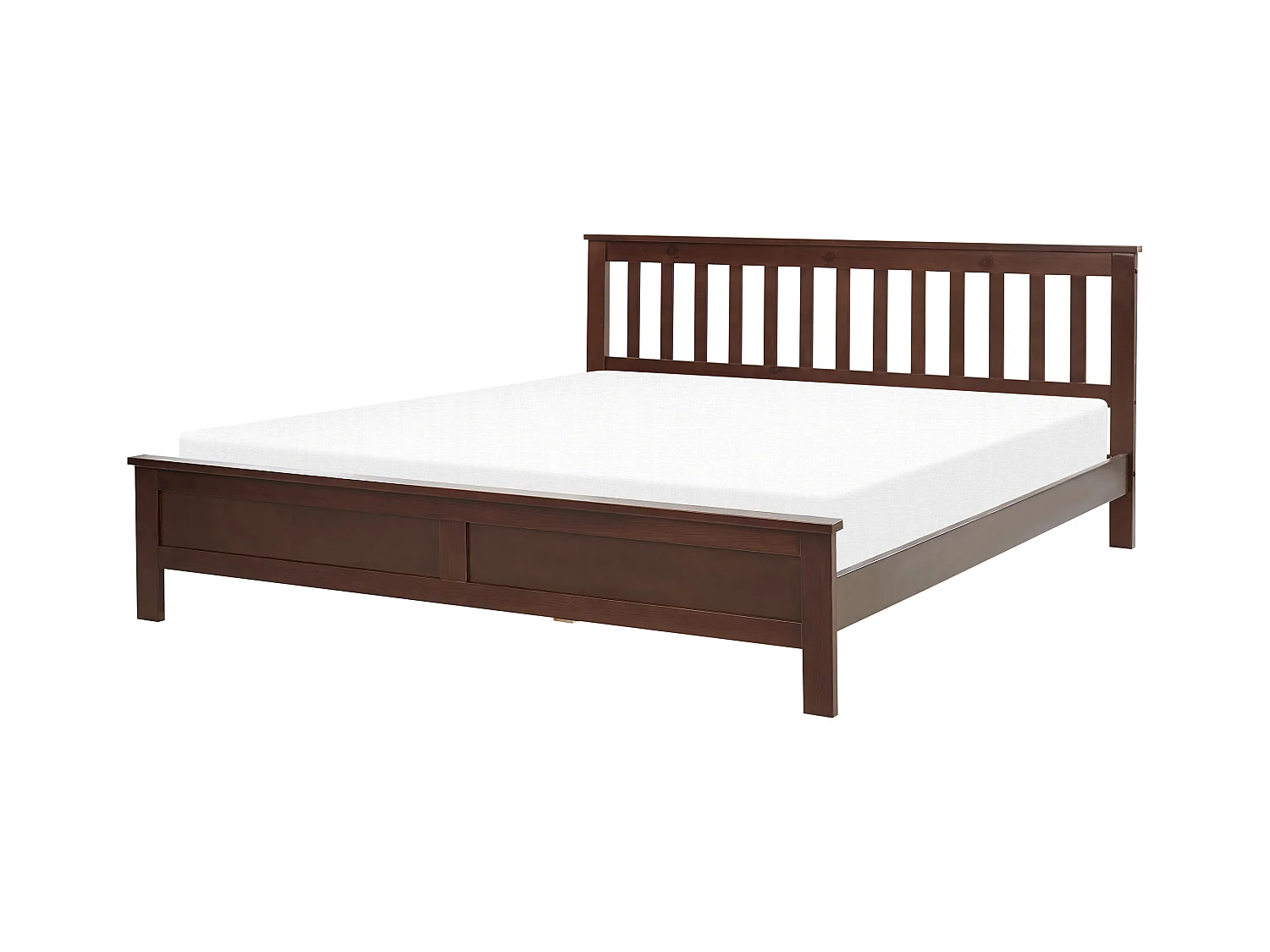 Lit avec sommier Bois de pin MAYENNE 180 x 200 cm Marron foncé