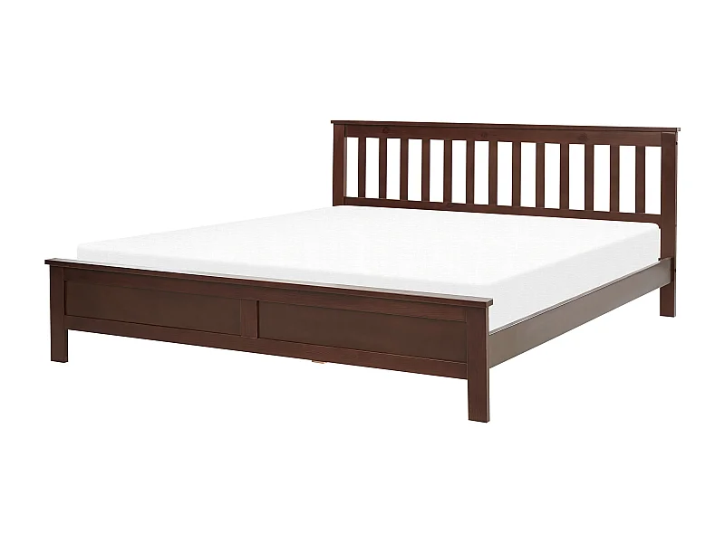 Lit avec sommier Bois de pin MAYENNE 180 x 200 cm Marron foncé