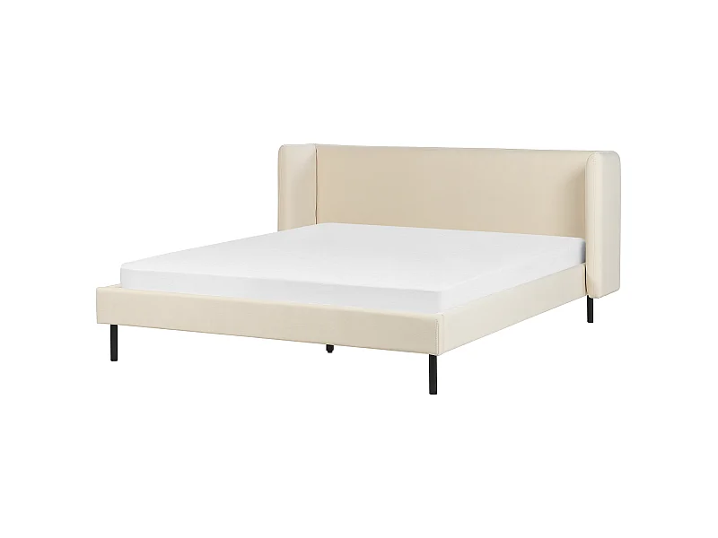 Bett mit Lattenrost Samtstoff ARETTE 160 x 200 cm Hellbeige