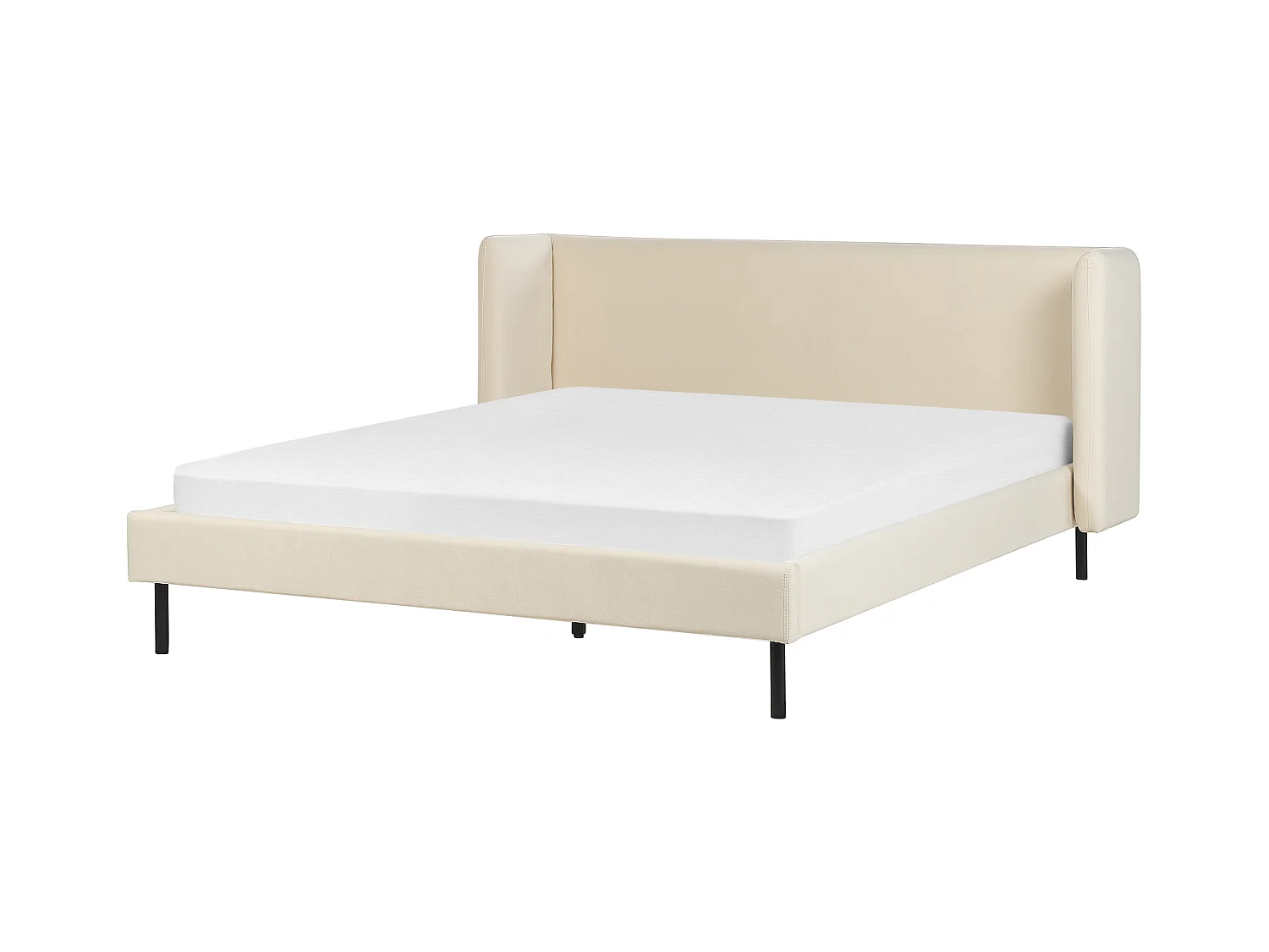 Bett mit Lattenrost Samtstoff ARETTE 160 x 200 cm Hellbeige