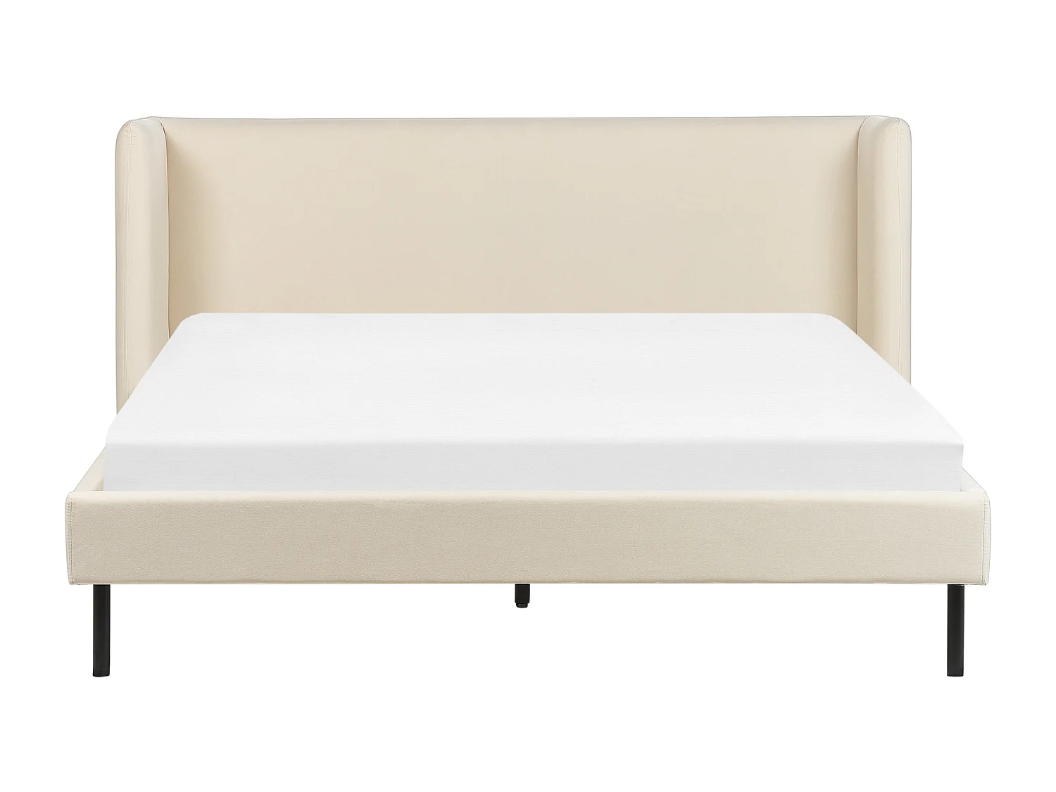 Lit avec sommier Velours ARETTE 160 x 200 cm Beige clair