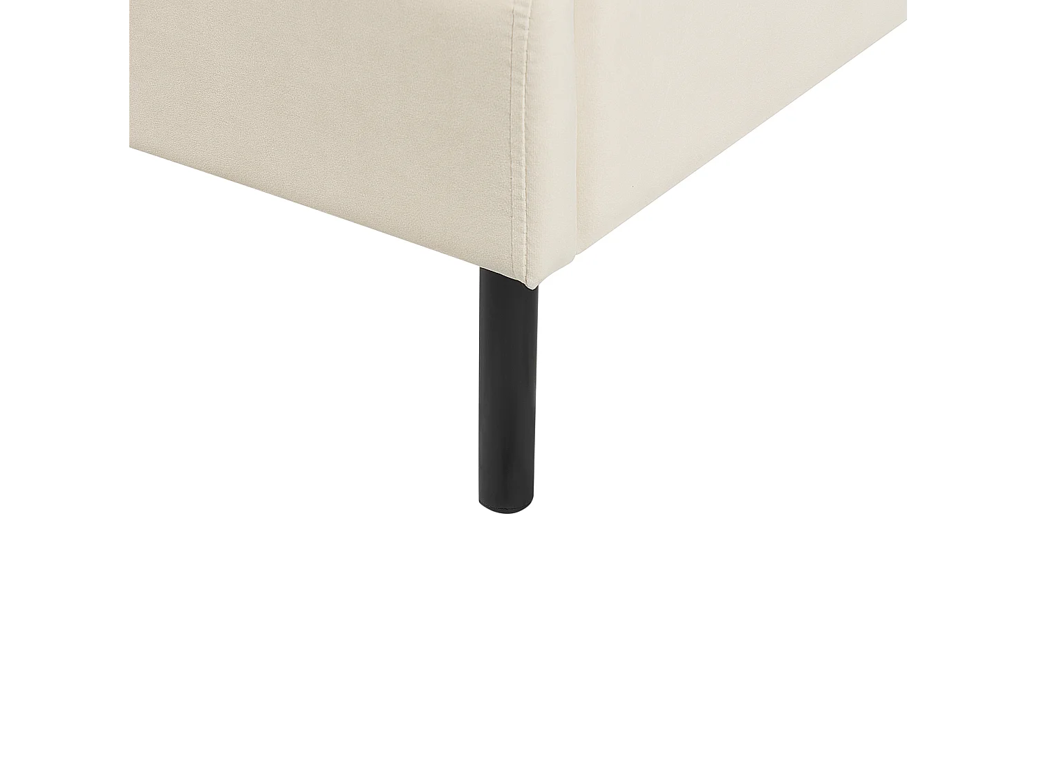 Lit avec sommier Velours ARETTE 160 x 200 cm Beige clair