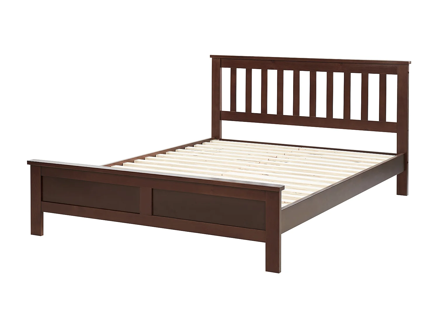 Lit avec sommier Bois de pin MAYENNE 140 x 200 cm Marron foncé