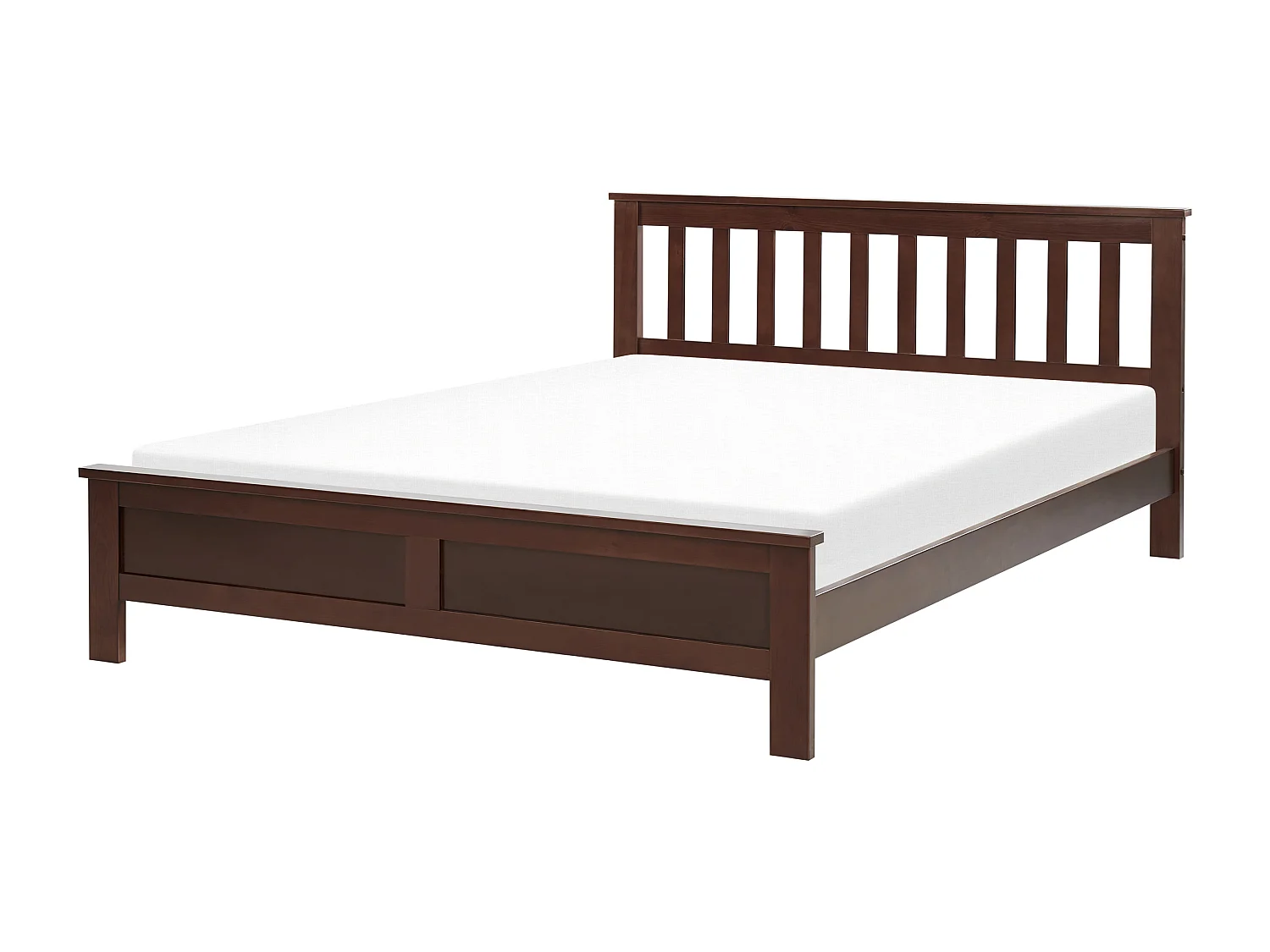 Lit avec sommier Bois de pin MAYENNE 140 x 200 cm Marron foncé