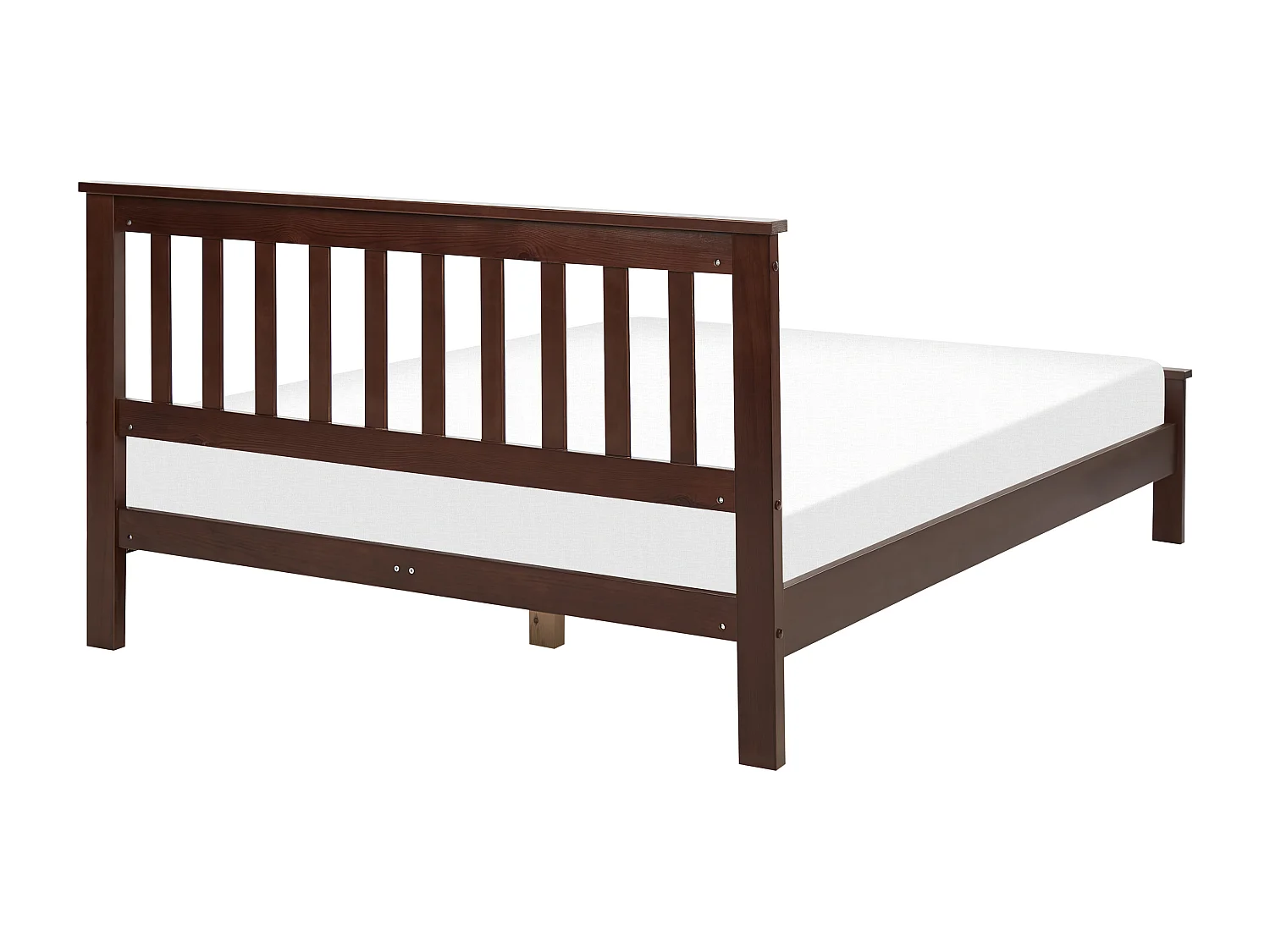 Lit avec sommier Bois de pin MAYENNE 140 x 200 cm Marron foncé