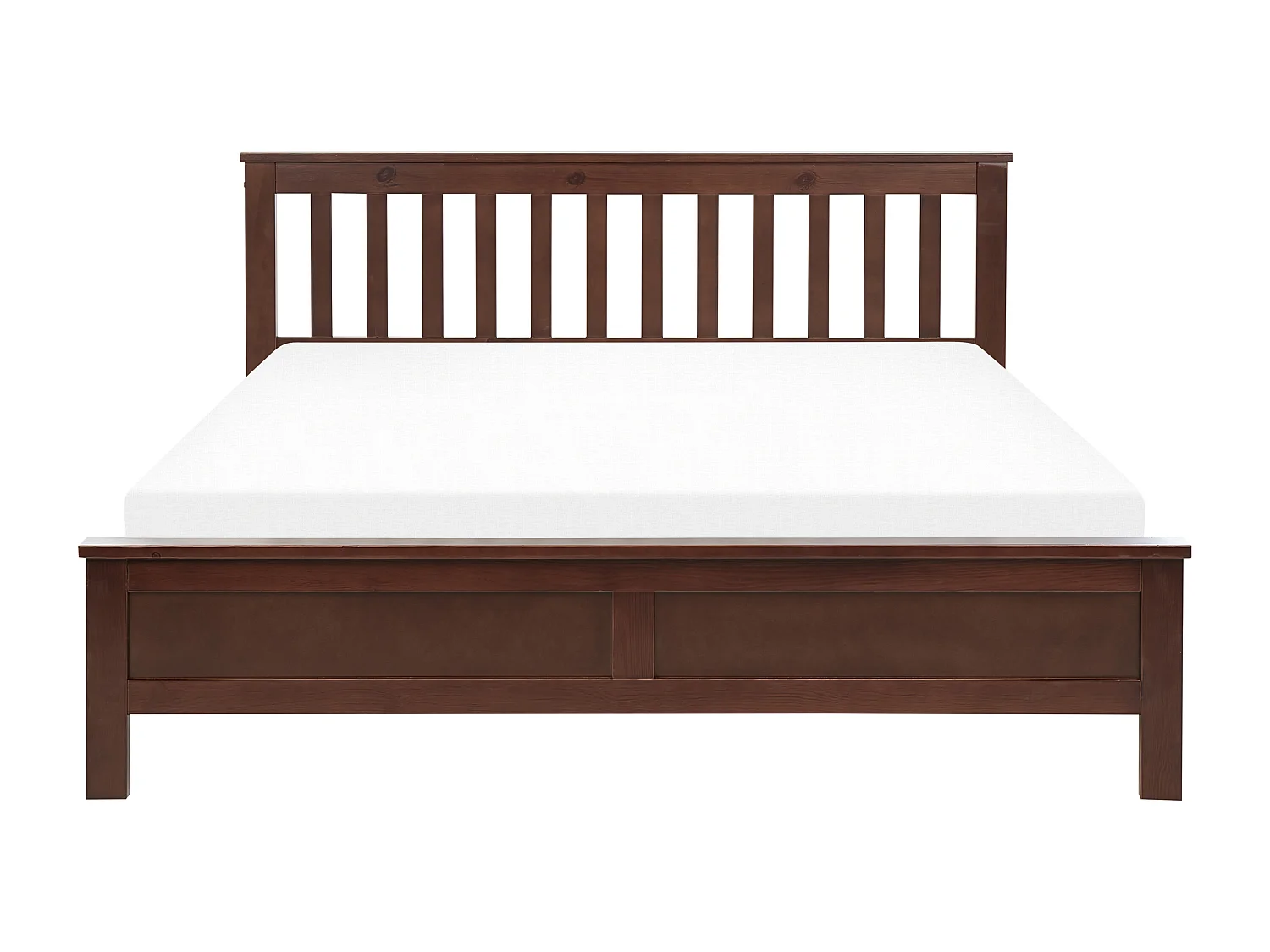 Lit avec sommier Bois de pin MAYENNE 160 x 200 cm Marron foncé