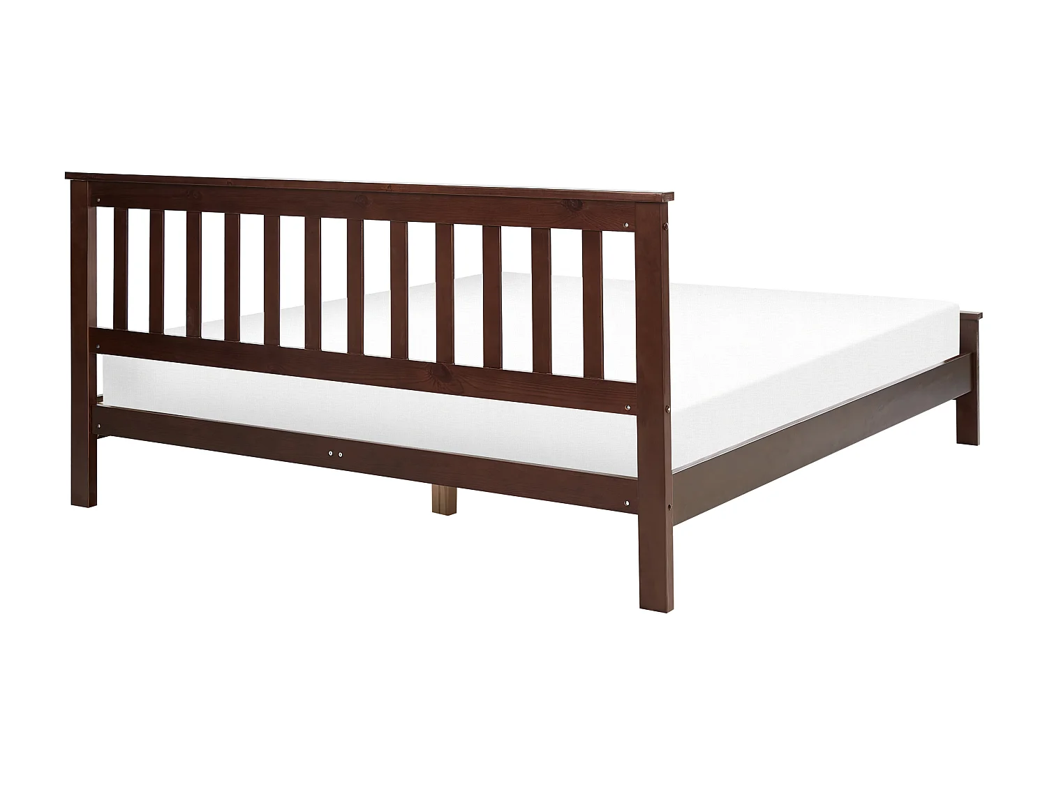 Lit avec sommier Bois de pin MAYENNE 160 x 200 cm Marron foncé