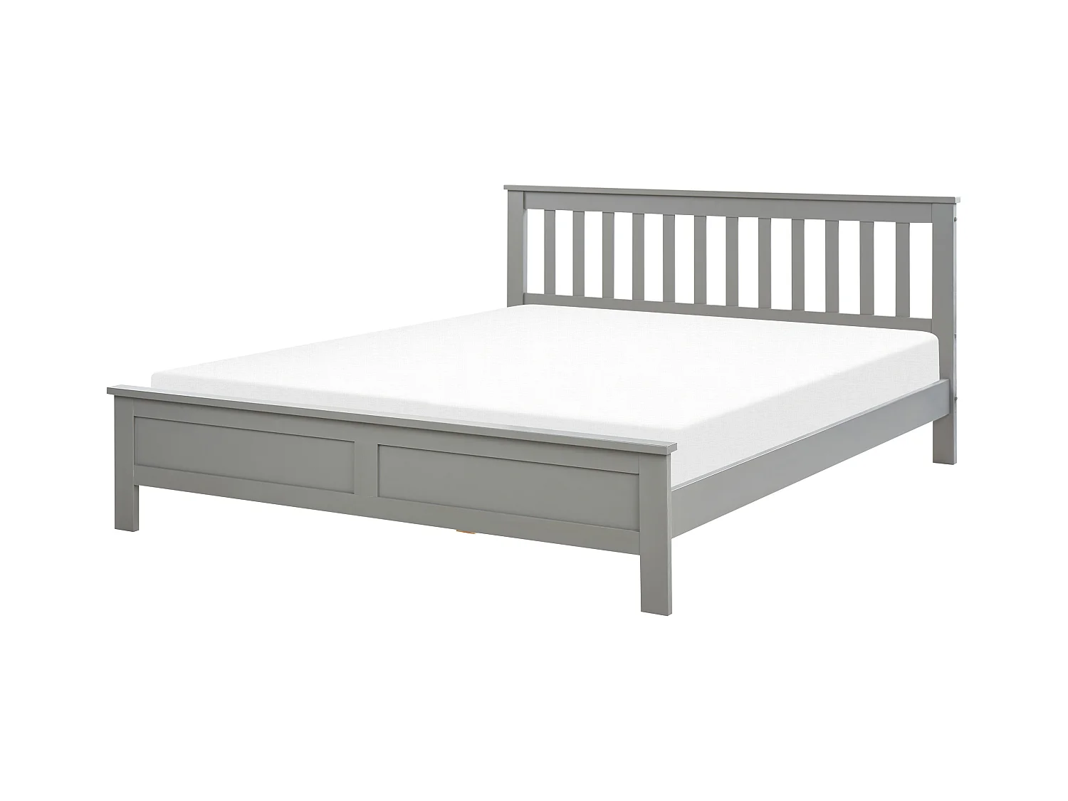 Lit avec sommier Bois de pin MAYENNE 160 x 200 cm Gris