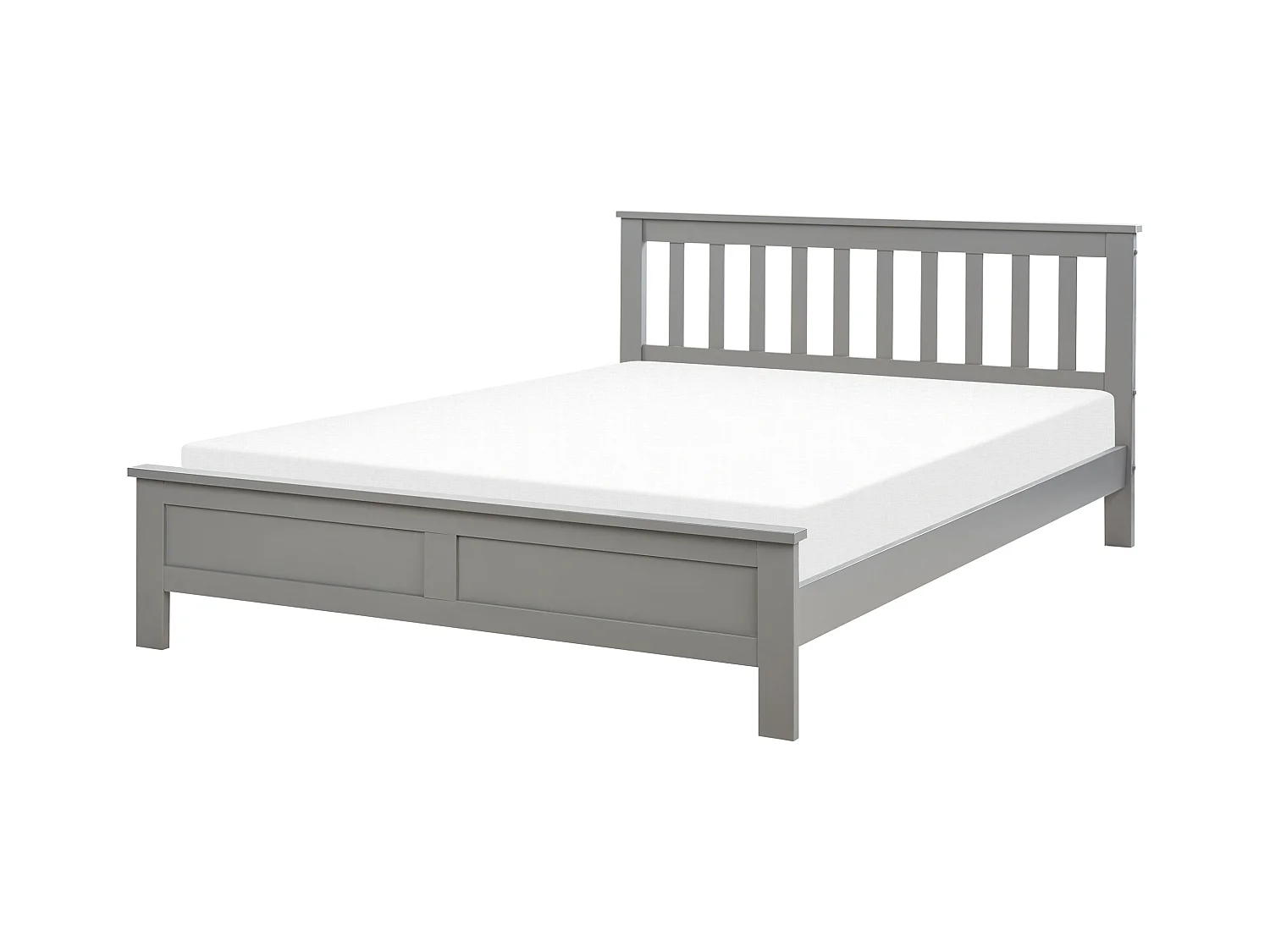 Lit avec sommier Bois de pin MAYENNE 140 x 200 cm Gris