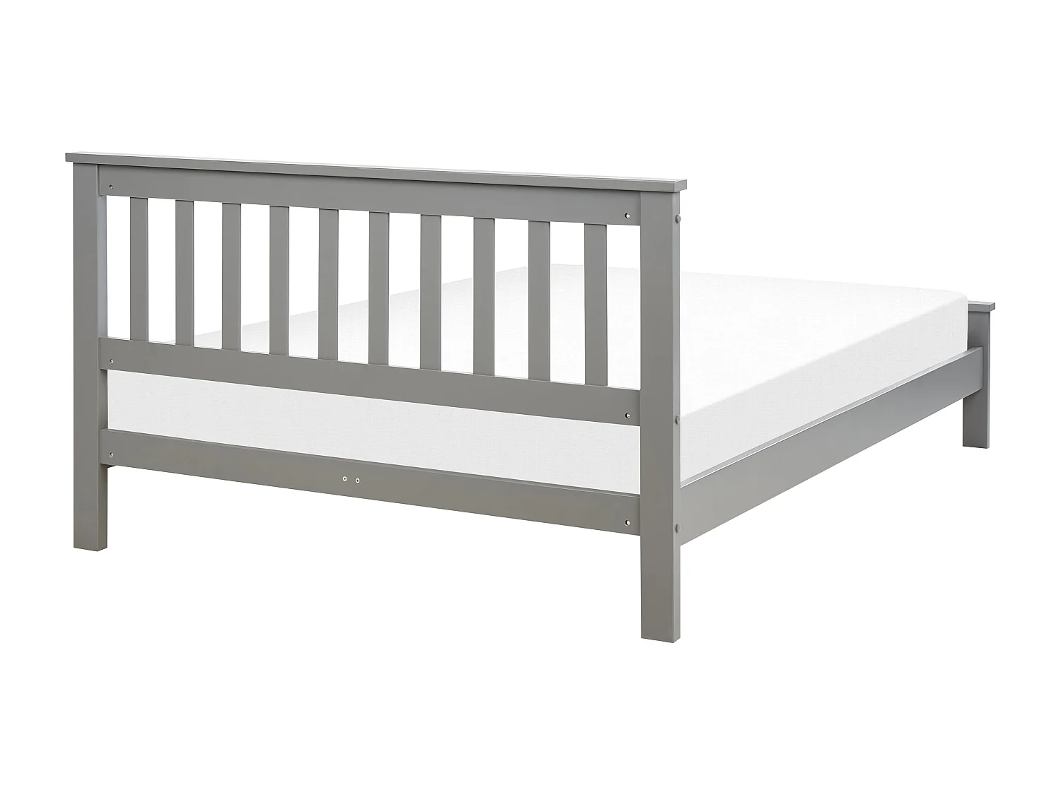 Lit avec sommier Bois de pin MAYENNE 140 x 200 cm Gris