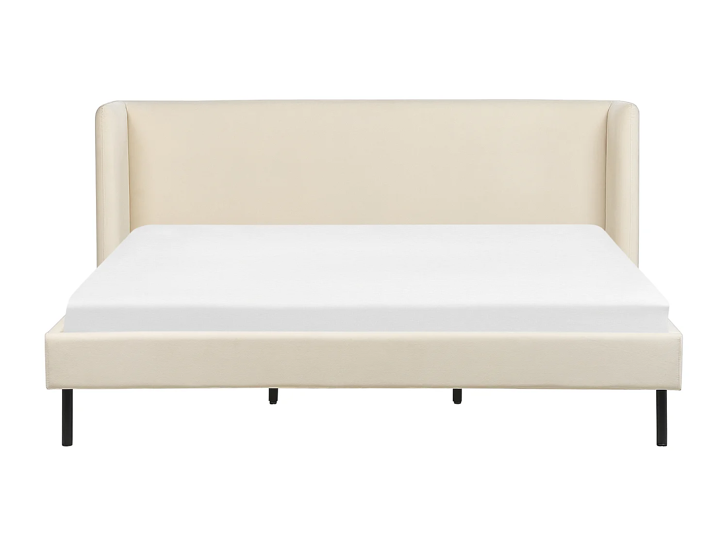 Bed Fluweel ARETTE 180 x 200 cm Lichtbeige