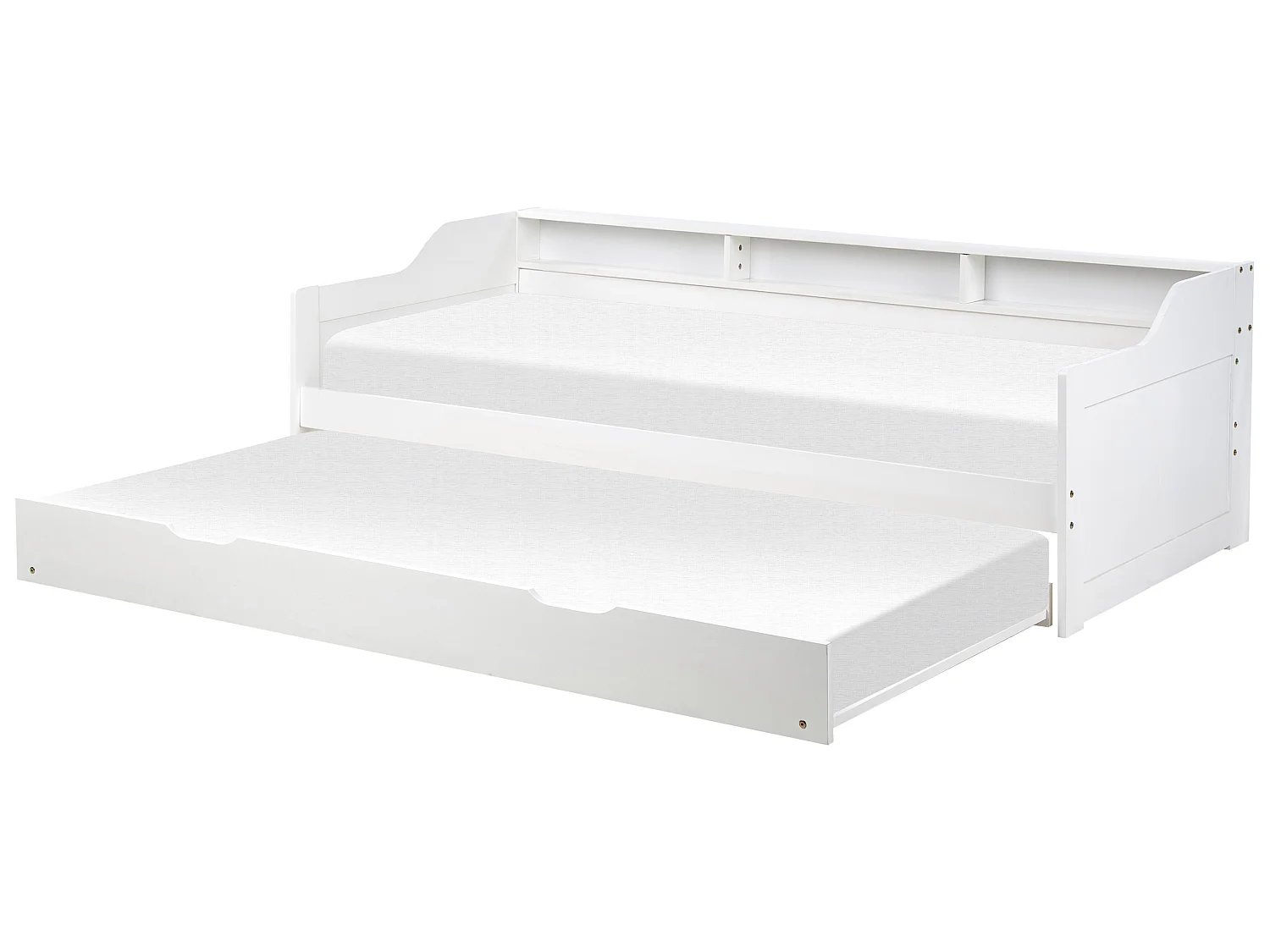 Lit gigogne Bois de pin EDERN 90 x 200 cm Blanc