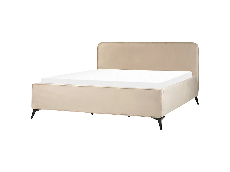 Letto Velluto VALOGNES 180 x 200 cm Tortora