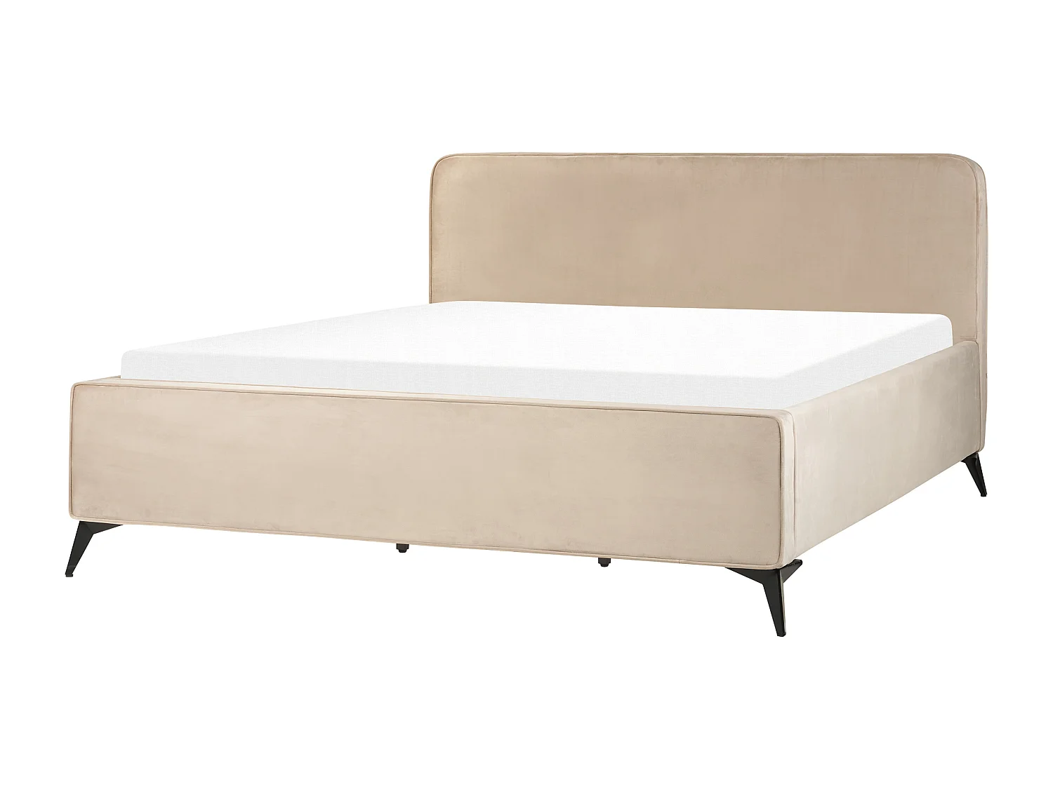 Bett mit Lattenrost Samtstoff VALOGNES 180 x 200 cm Taupe