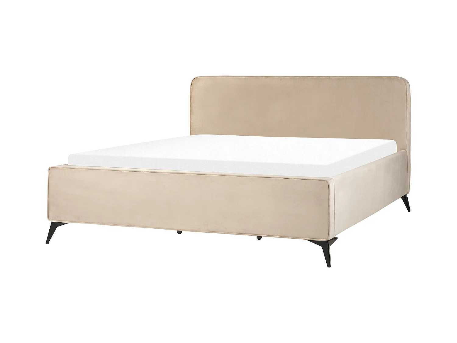 Lit avec sommier Velours VALOGNES 180 x 200 cm Taupe