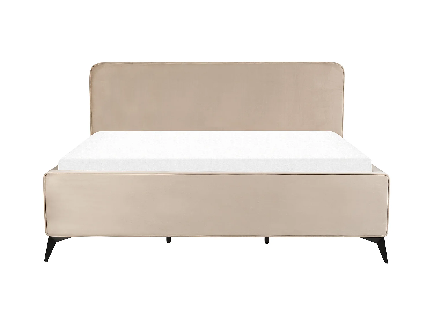 Cama Terciopelo VALOGNES 180 x 200 cm Gris pardo