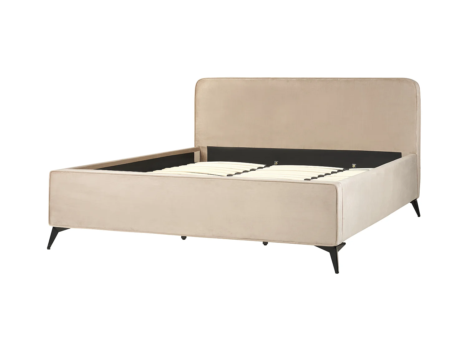 Cama Terciopelo VALOGNES 180 x 200 cm Gris pardo