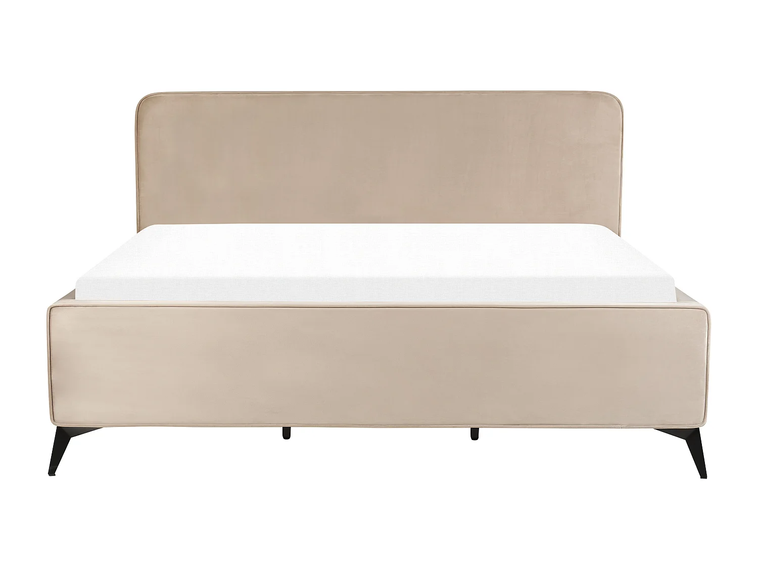 Lit avec sommier Velours VALOGNES 180 x 200 cm Taupe