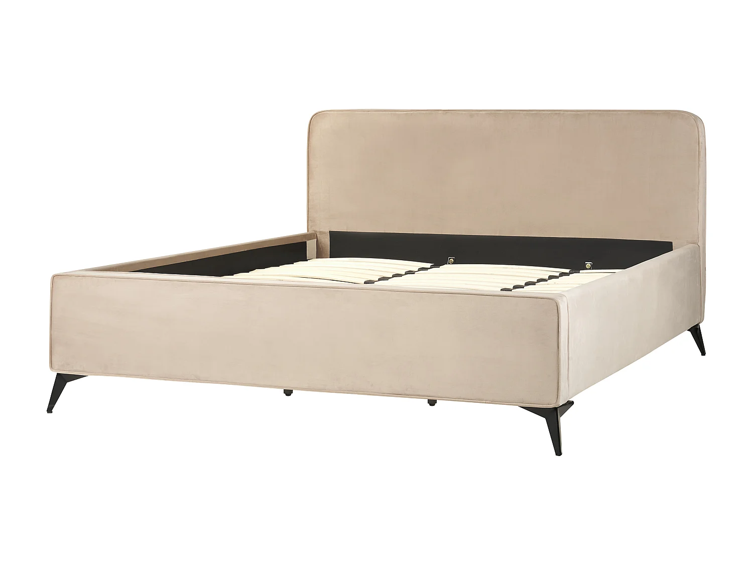 Lit avec sommier Velours VALOGNES 180 x 200 cm Taupe