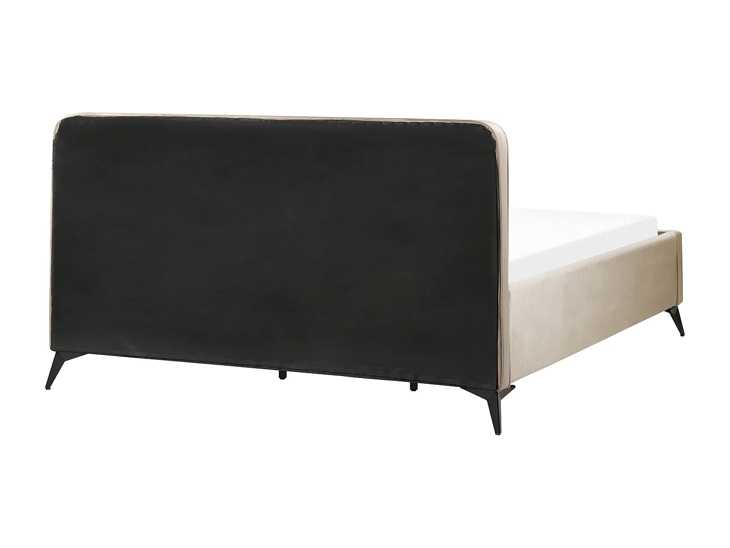 Lit avec sommier Velours VALOGNES 180 x 200 cm Taupe