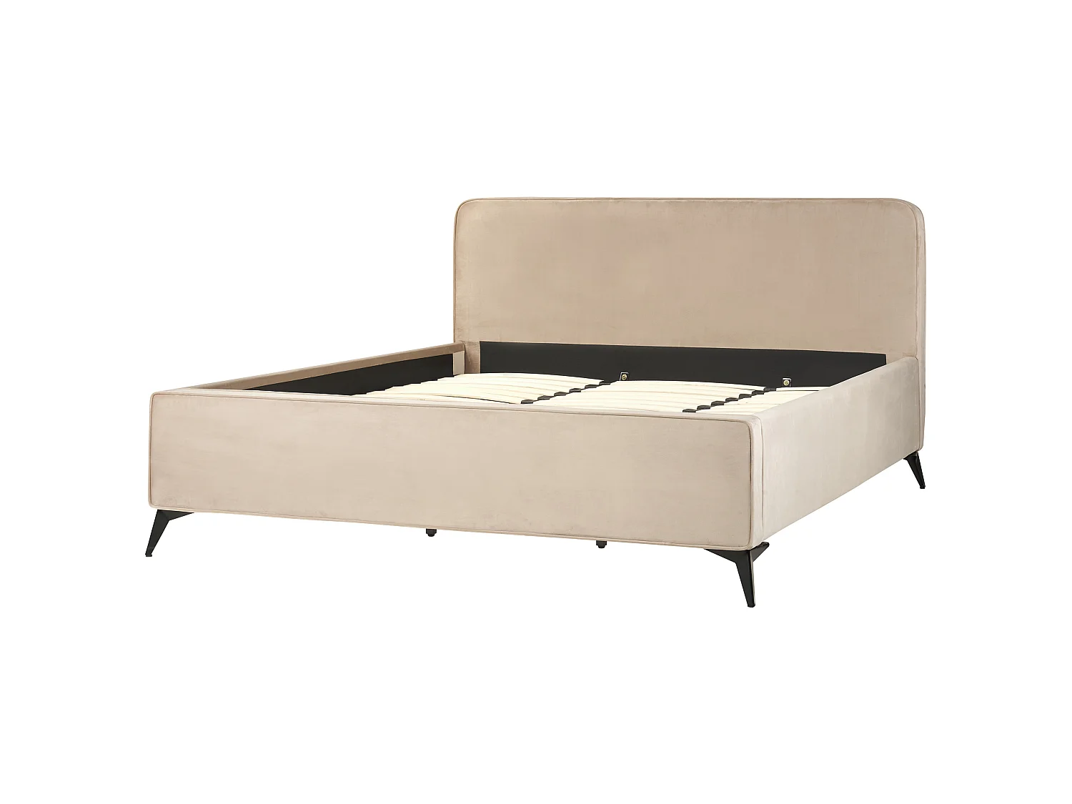 Cama Terciopelo VALOGNES 180 x 200 cm Gris pardo