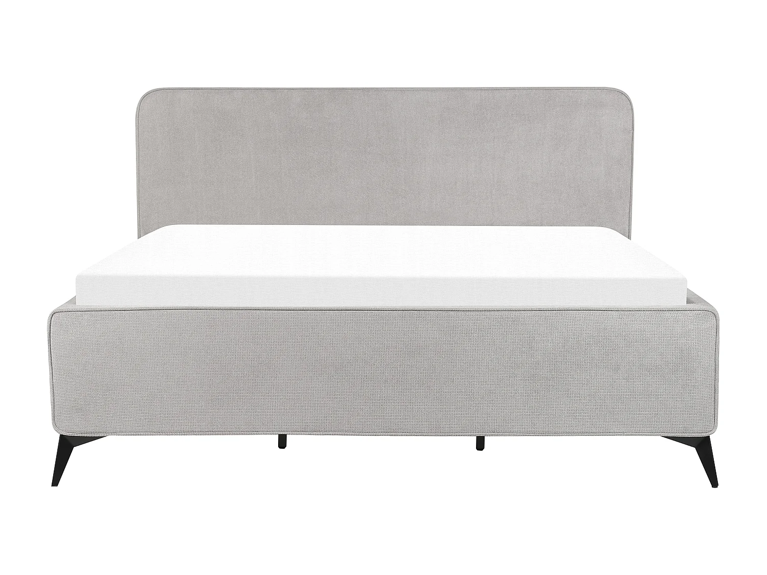 Polsterbett Stoff grau mit Lattenrost 160 x 200 cm hohes Kopfteil Retro Valognes