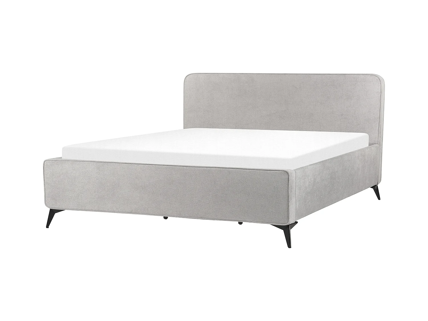 Lit avec sommier Tissu VALOGNES 180 x 200 cm Gris clair