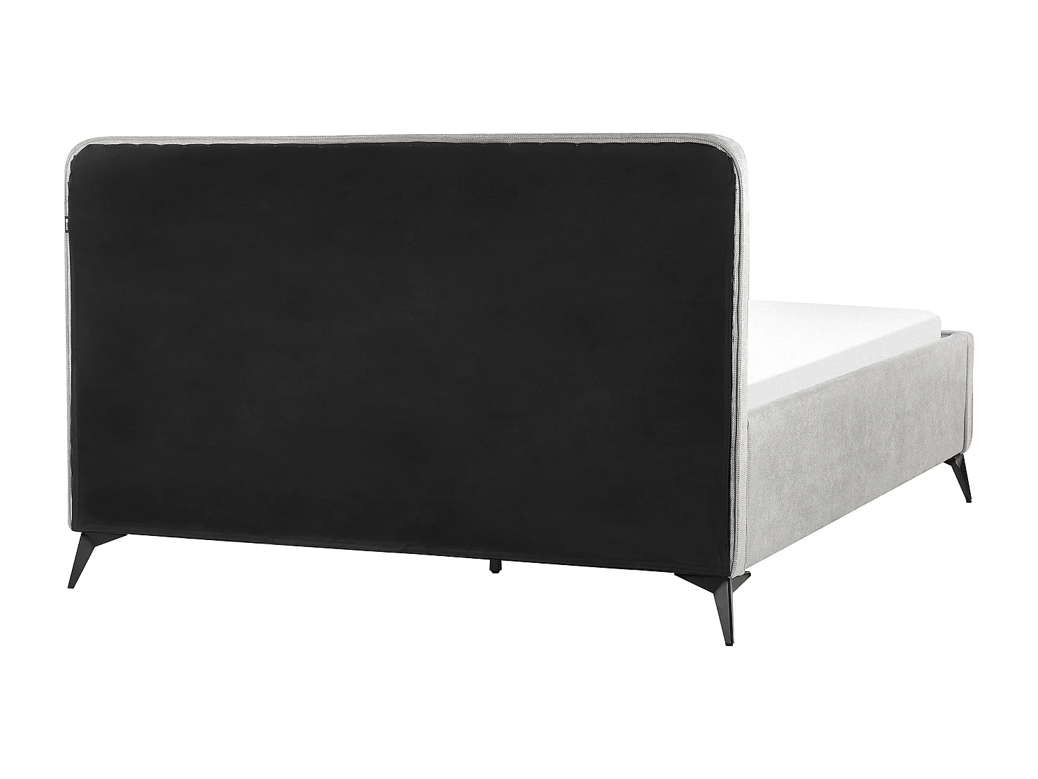 Lit avec sommier Tissu VALOGNES 160 x 200 cm Gris clair