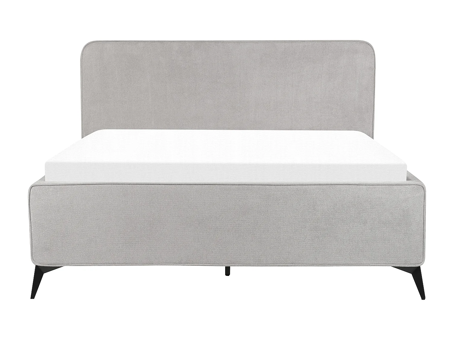 Lit avec sommier Tissu VALOGNES 160 x 200 cm Gris clair