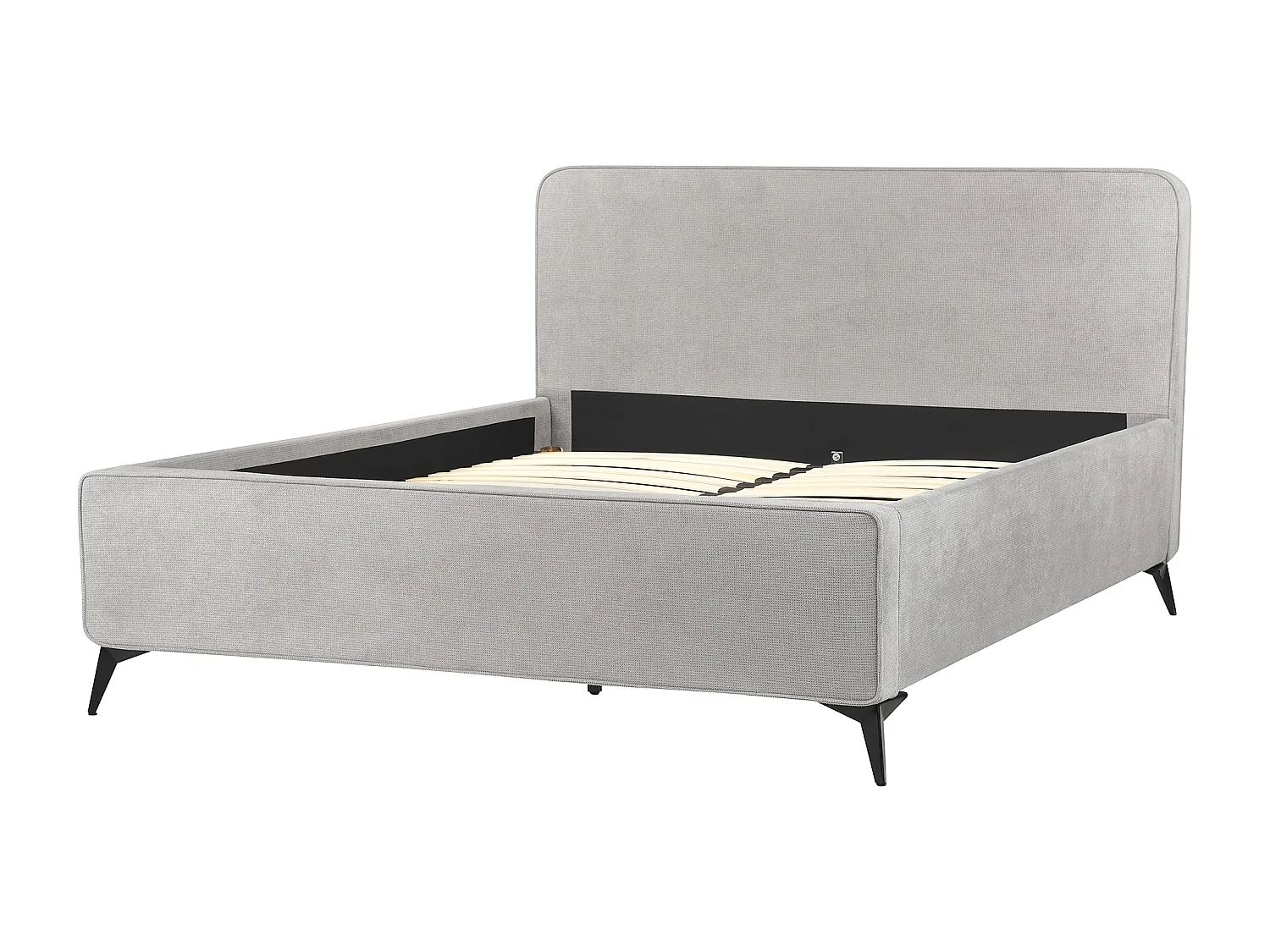 Bed Stof VALOGNES 160 x 200 cm Lichtgrijs