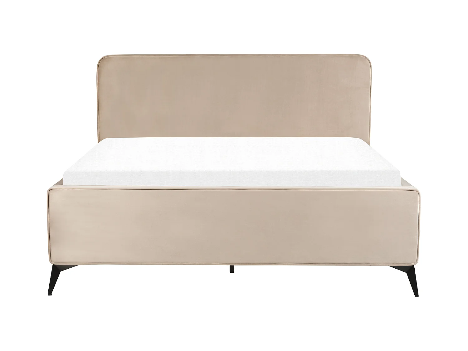 Bed Fluweel VALOGNES 160 x 200 cm Taupe