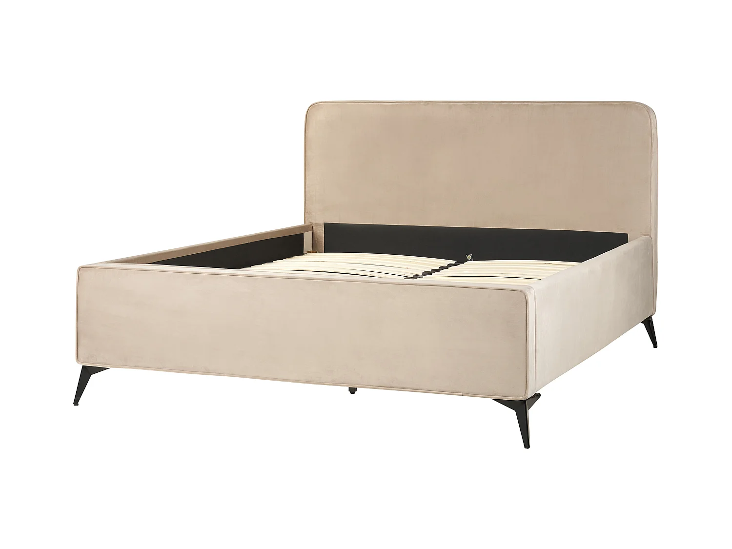 Bed Fluweel VALOGNES 160 x 200 cm Taupe