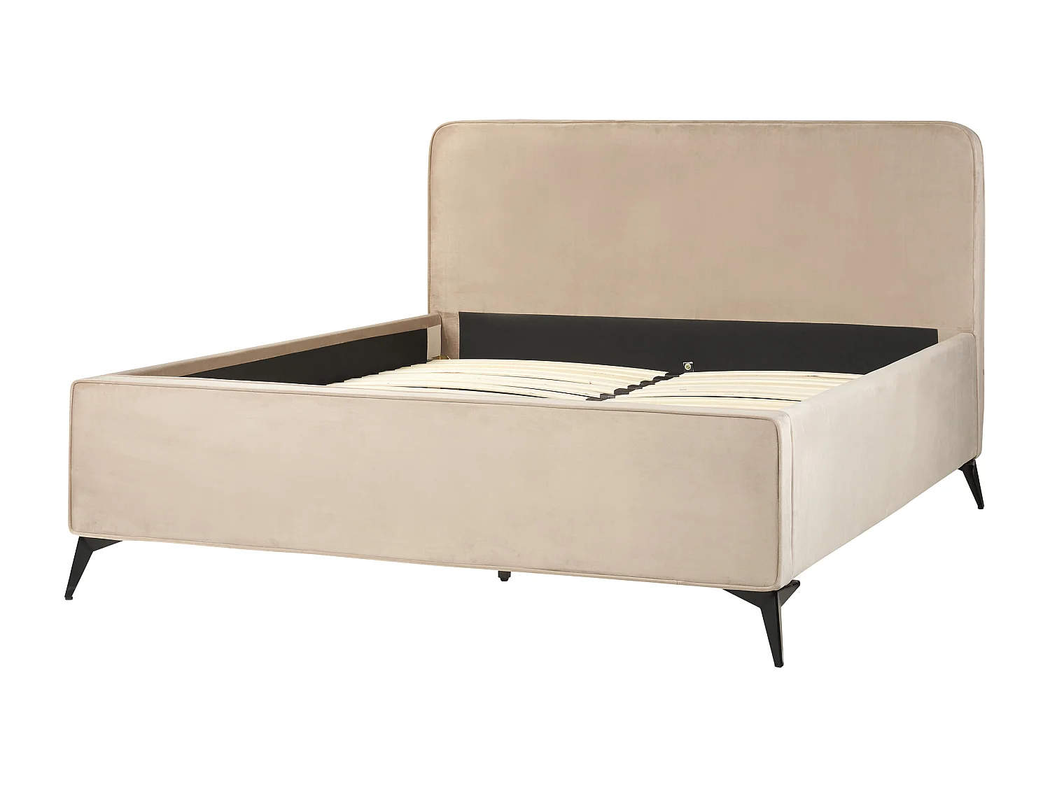 Lit avec sommier Velours VALOGNES 160 x 200 cm Taupe