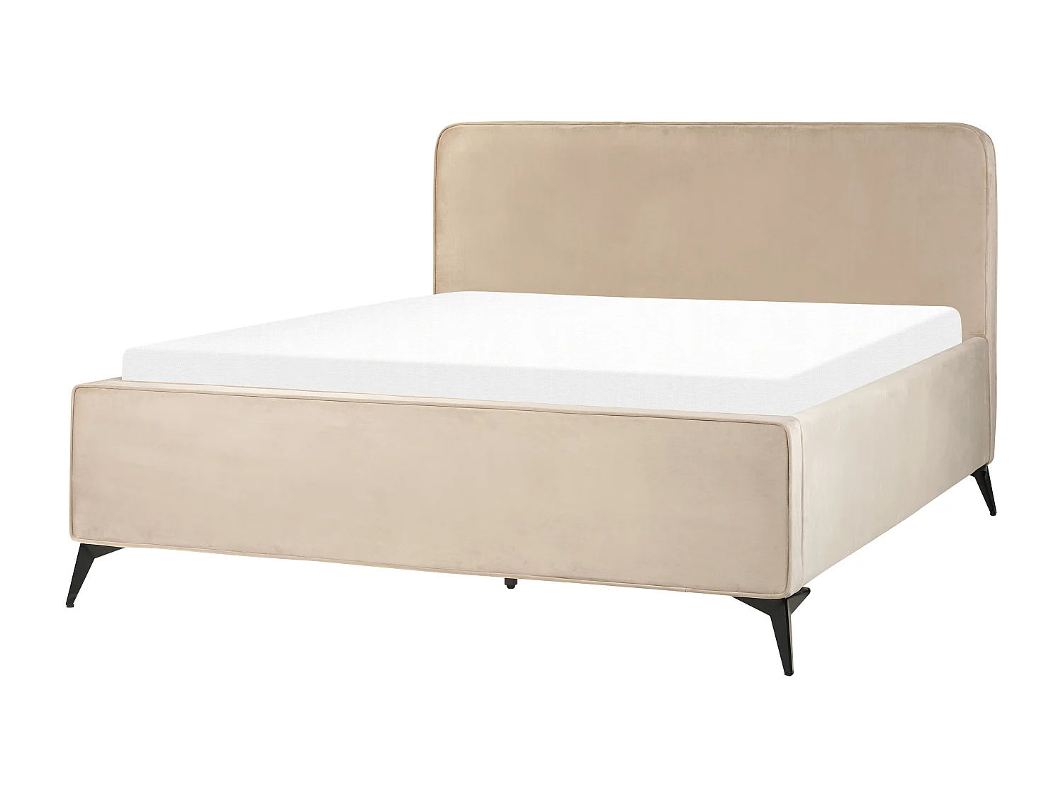 Lit avec sommier Velours VALOGNES 160 x 200 cm Taupe