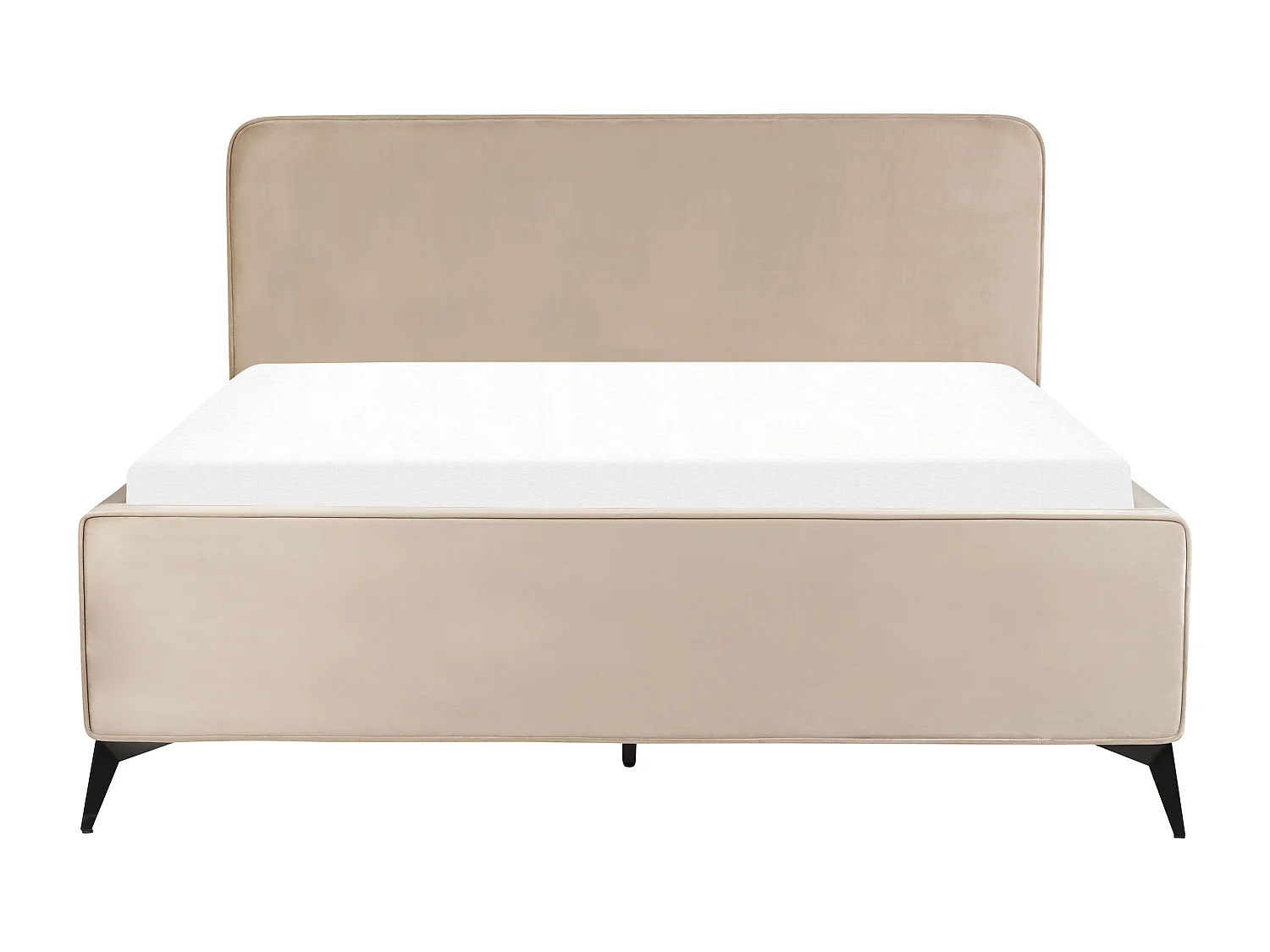 Lit avec sommier Velours VALOGNES 160 x 200 cm Taupe