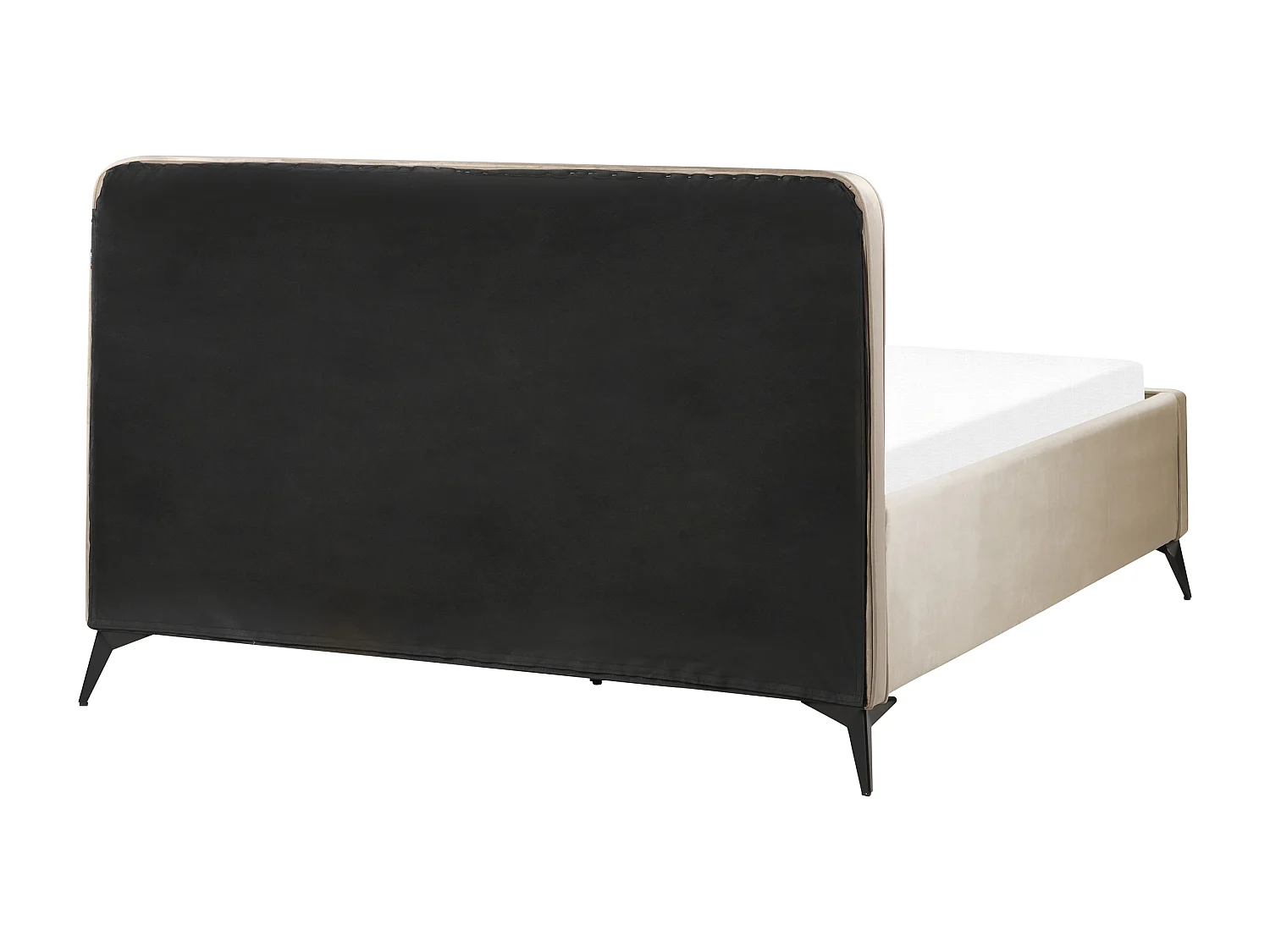 Lit avec sommier Velours VALOGNES 160 x 200 cm Taupe