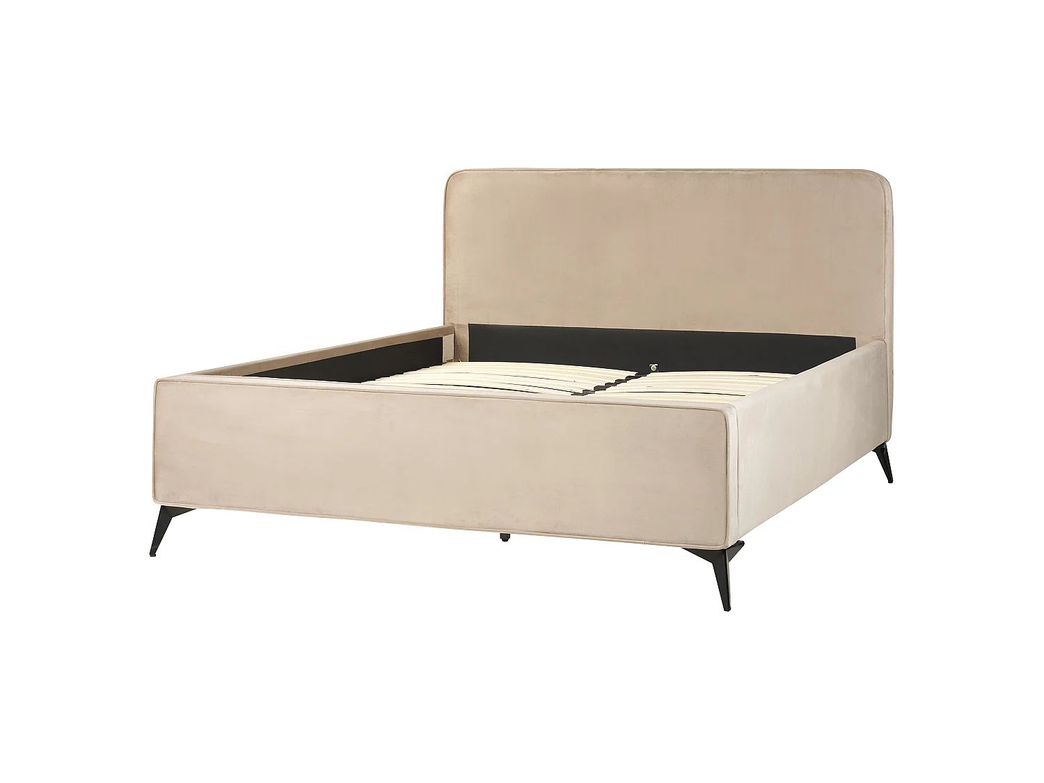 Bett mit Lattenrost Samtstoff VALOGNES 160 x 200 cm Taupe