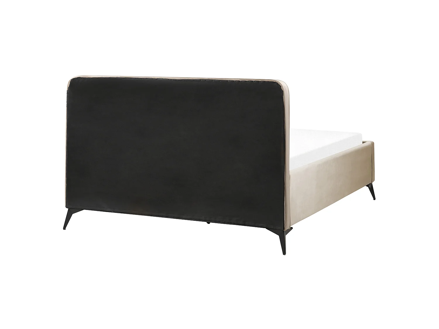 Bett mit Lattenrost Samtstoff VALOGNES 160 x 200 cm Taupe