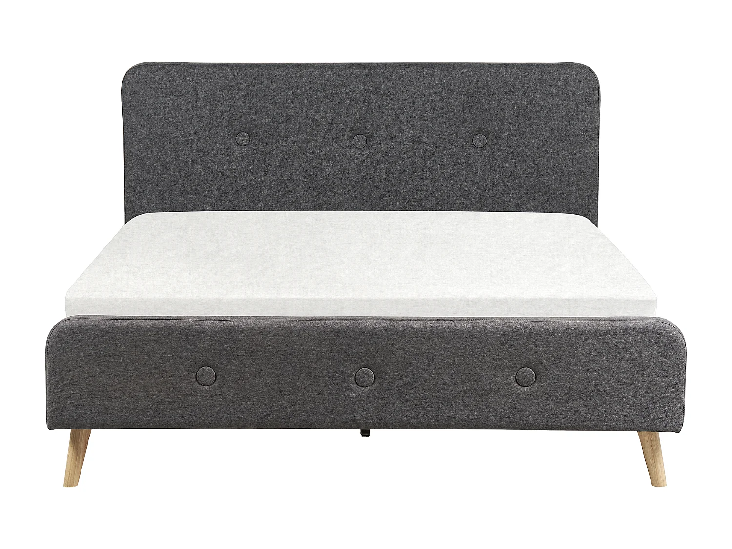 Lit avec sommier Tissu RENNES II 160 x 200 cm Gris foncé