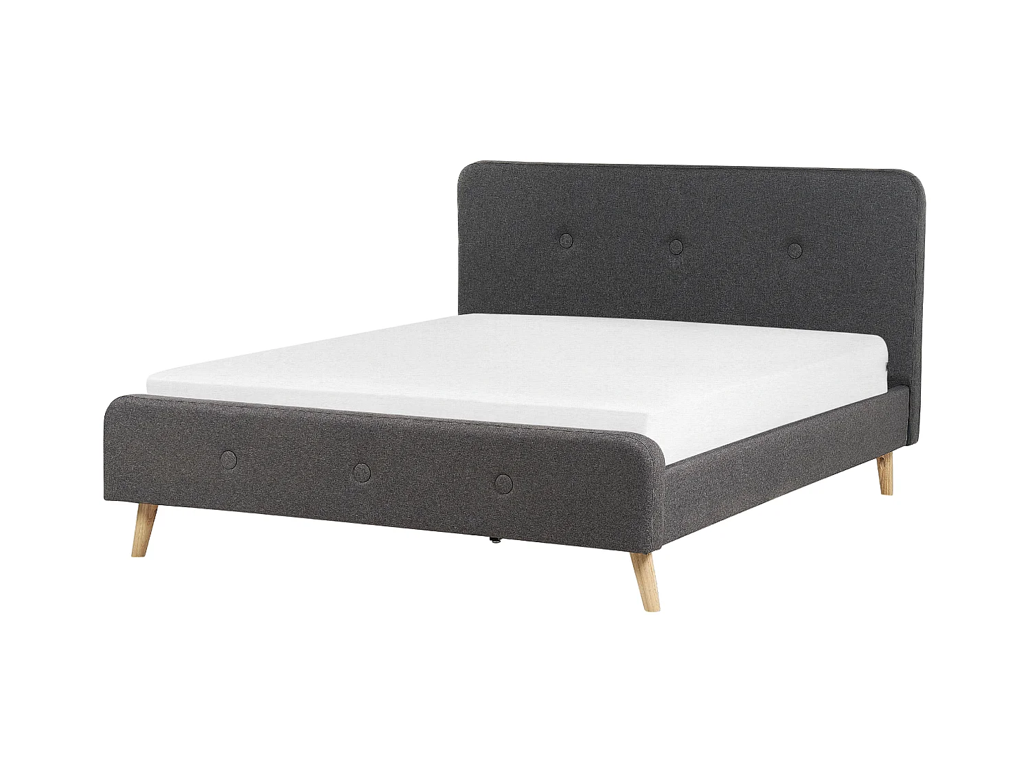 Letto Tessuto RENNES II 160 x 200 cm Grigio scuro