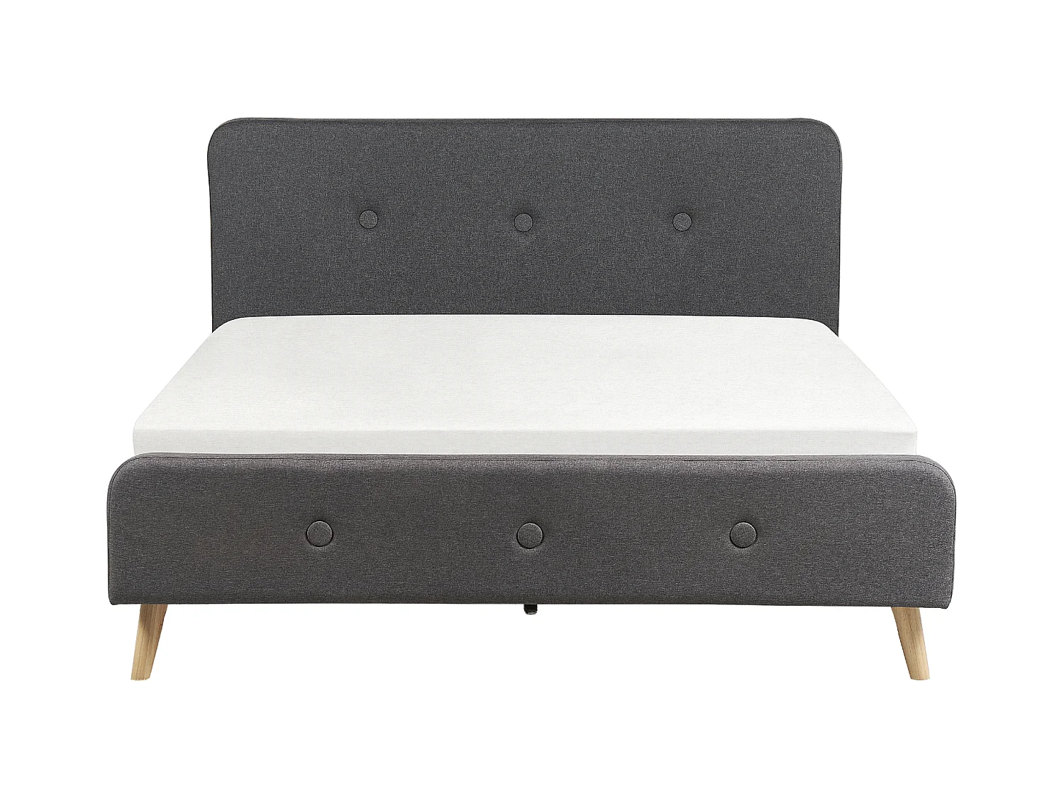 Lit avec sommier Tissu RENNES II 160 x 200 cm Gris foncé