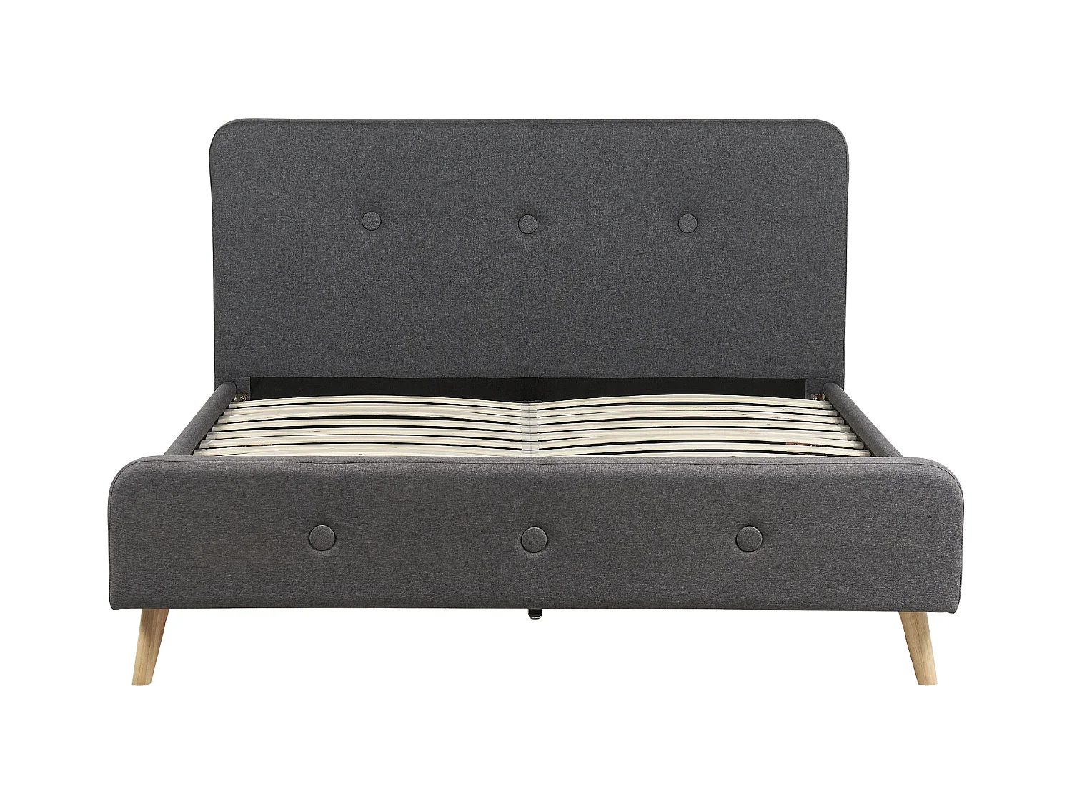 Lit avec sommier Tissu RENNES II 160 x 200 cm Gris foncé