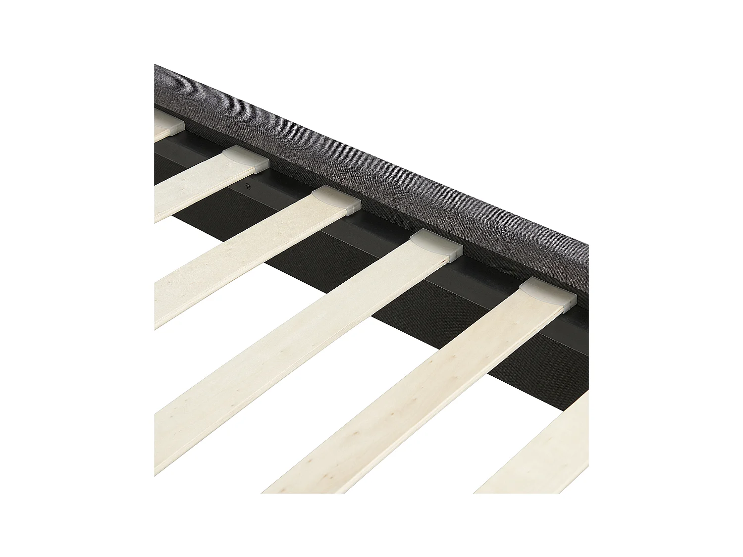 Lit avec sommier Tissu RENNES II 160 x 200 cm Gris foncé