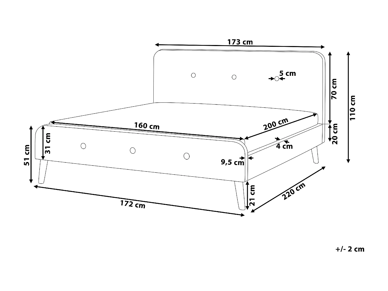 Cama Tela RENNES II 160 x 200 cm Gris oscuro