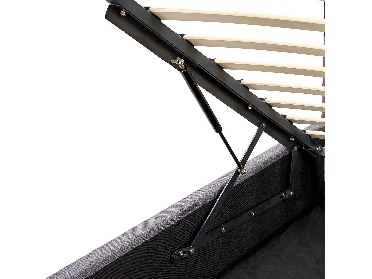 Lit ottoman Tissu RENNES 160 x 200 cm Gris foncé