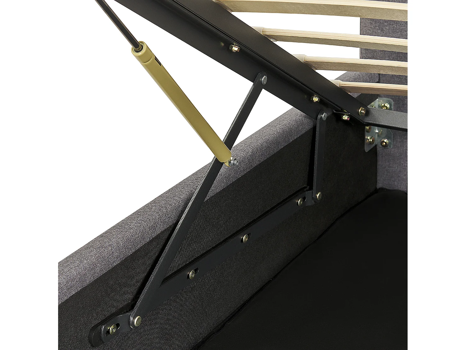 Lit ottoman Tissu RENNES 160 x 200 cm Gris foncé